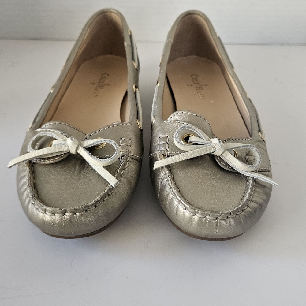 Cole Haan Tali‎ Gold Boat Shoe Driving Moccasin - Picture 2 of 7